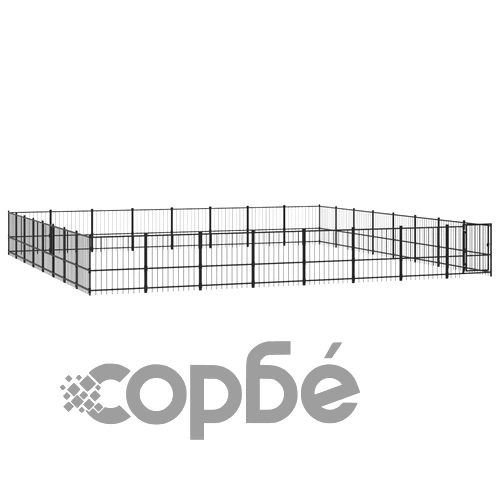 Дворна клетка за кучета, стомана, 60,22 м² ➤ топ цена ➤ sorbe.bg
