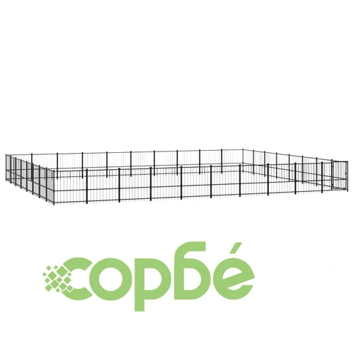 Дворна клетка за кучета, стомана, 75,27 м² ➤ топ цена ➤ sorbe.bg