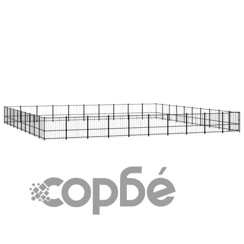 Дворна клетка за кучета, стомана, 94,09 м² ➤ топ цена ➤ sorbe.bg