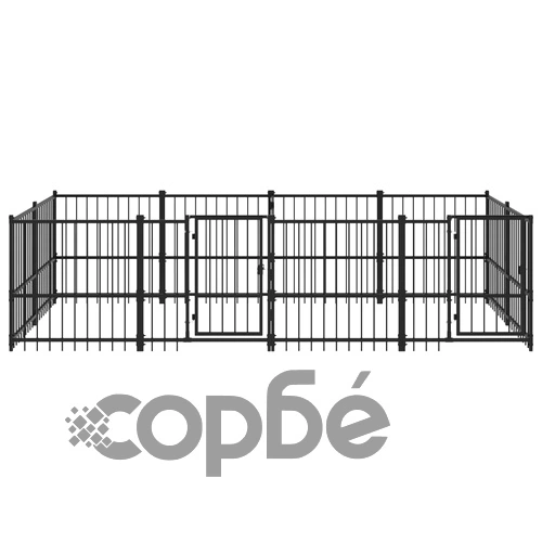Дворна клетка за кучета, стомана, 7,51 м² ➤ топ цена ➤ sorbe.bg