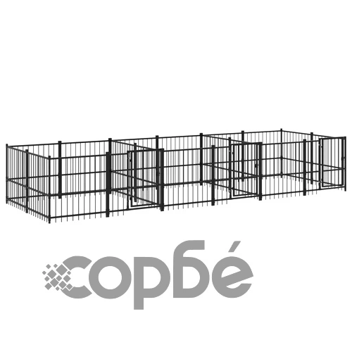 Дворна клетка за кучета, стомана, 11,26 м² ➤ топ цена ➤ sorbe.bg
