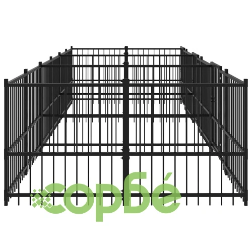 Дворна клетка за кучета, стомана, 11,26 м² ➤ топ цена ➤ sorbe.bg