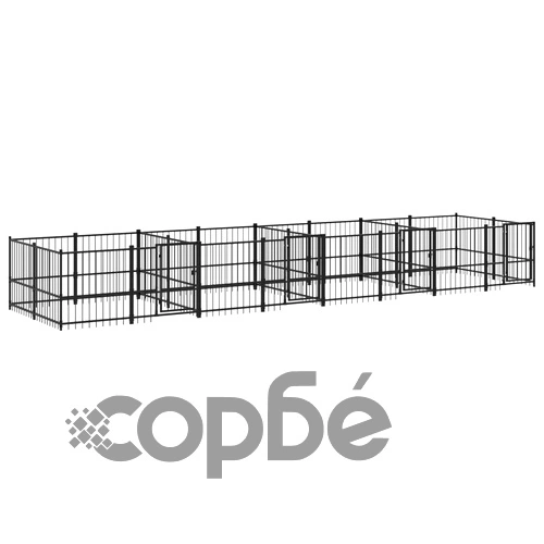Дворна клетка за кучета, стомана, 15,02 м² ➤ топ цена ➤ sorbe.bg