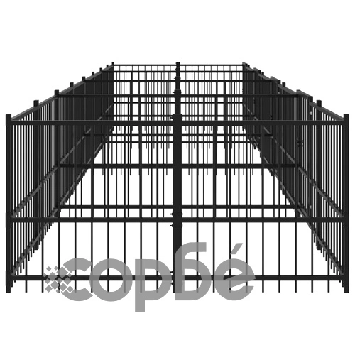 Дворна клетка за кучета, стомана, 15,02 м² ➤ топ цена ➤ sorbe.bg