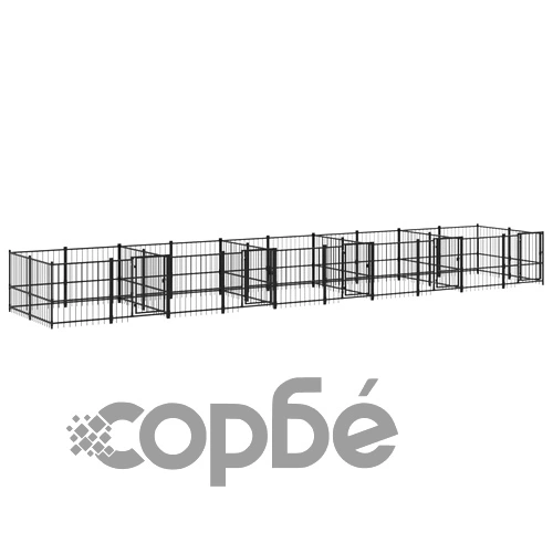 Дворна клетка за кучета, стомана, 18,77 м² ➤ топ цена ➤ sorbe.bg