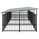 Дворна клетка за кучета с покрив, стомана, 11,26 м²