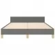 Рамка за легло с табла, тъмносива, 140x200 см, плат