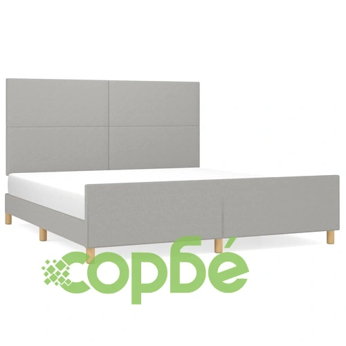 Рамка за легло без матрак, светлосива, 160x200 см, плат ➤ топ цена ➤ sorbe.bg