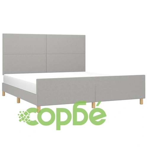 Рамка за легло без матрак, светлосива, 160x200 см, плат ➤ топ цена ➤ sorbe.bg