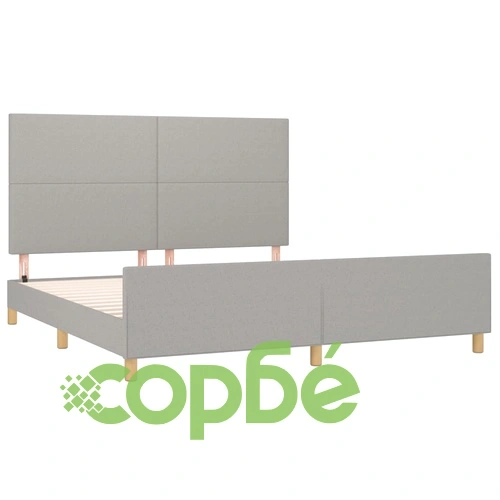 Рамка за легло без матрак, светлосива, 160x200 см, плат ➤ топ цена ➤ sorbe.bg