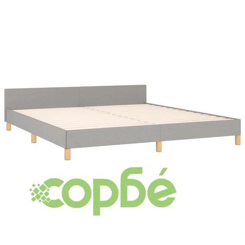 Рамка за легло без матрак, светлосива, 160x200 см, плат ➤ топ цена ➤ sorbe.bg