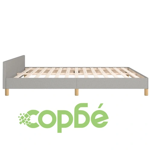 Рамка за легло без матрак, светлосива, 160x200 см, плат ➤ топ цена ➤ sorbe.bg