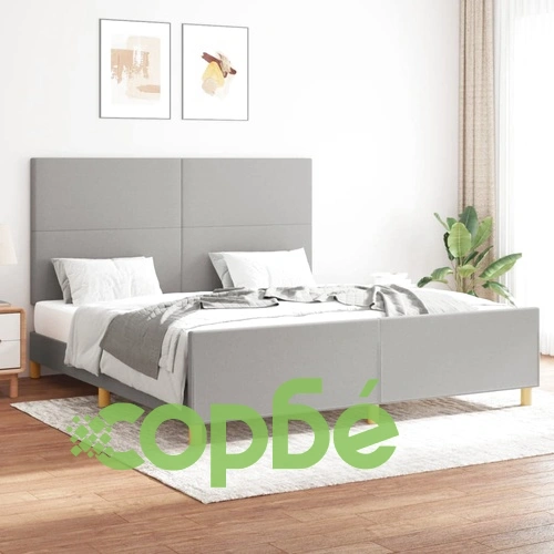 Рамка за легло без матрак, светлосива, 160x200 см, плат ➤ топ цена ➤ sorbe.bg