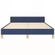 Рамка за легло с табла, синя, 140x200 см, плат