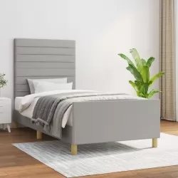 Рамка за легло с табла светлосива 80x200 см плат