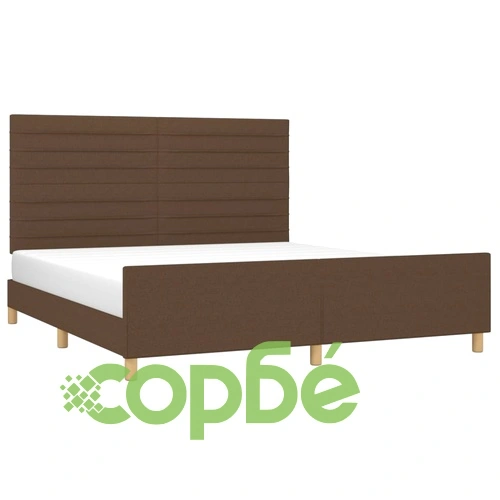 Рамка за легло без матрак, тъмнокафява, 160x200 см, плат ➤ топ цена ➤ sorbe.bg