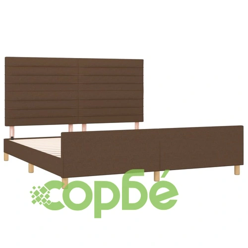 Рамка за легло без матрак, тъмнокафява, 160x200 см, плат ➤ топ цена ➤ sorbe.bg