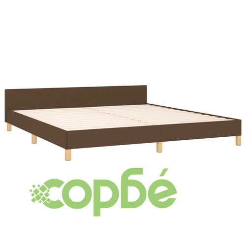 Рамка за легло без матрак, тъмнокафява, 160x200 см, плат ➤ топ цена ➤ sorbe.bg
