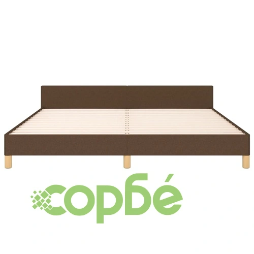 Рамка за легло без матрак, тъмнокафява, 160x200 см, плат ➤ топ цена ➤ sorbe.bg