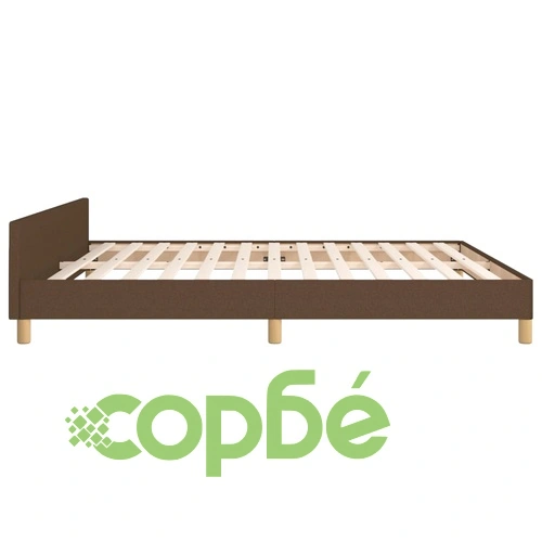 Рамка за легло без матрак, тъмнокафява, 160x200 см, плат ➤ топ цена ➤ sorbe.bg