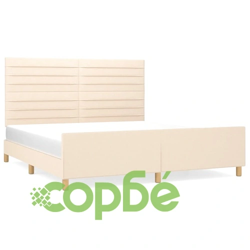 Рамка за легло без матрак, кремава, 160x200 см, плат ➤ топ цена ➤ sorbe.bg