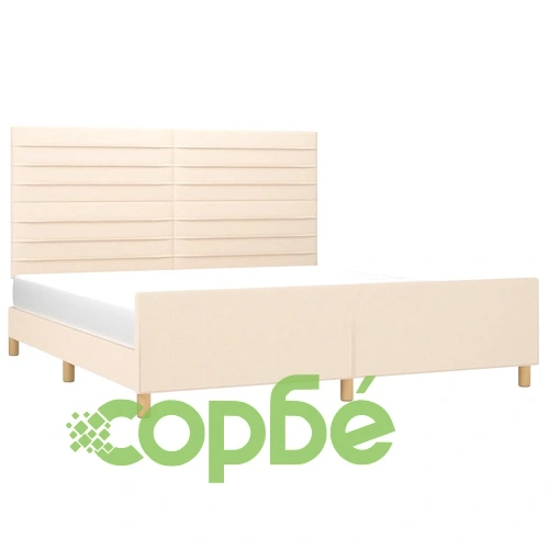 Рамка за легло без матрак, кремава, 160x200 см, плат ➤ топ цена ➤ sorbe.bg