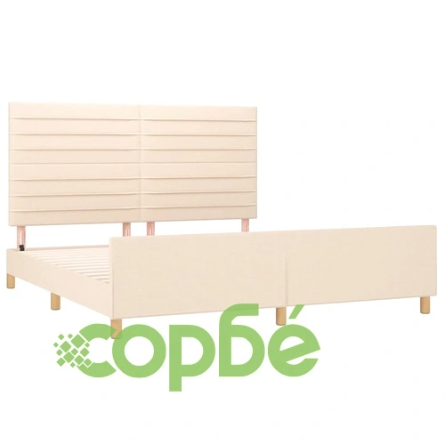 Рамка за легло без матрак, кремава, 160x200 см, плат ➤ топ цена ➤ sorbe.bg