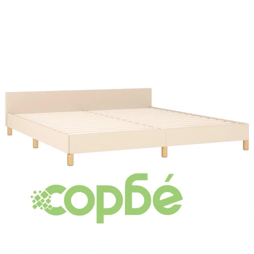 Рамка за легло без матрак, кремава, 160x200 см, плат ➤ топ цена ➤ sorbe.bg