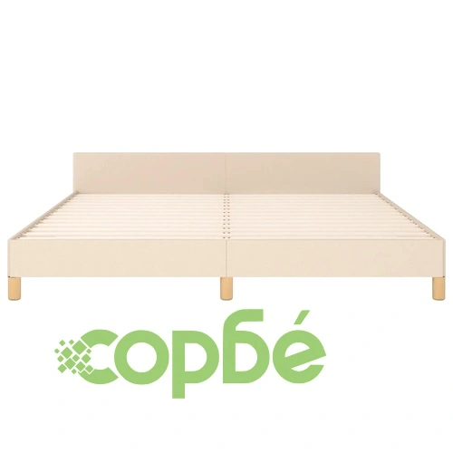 Рамка за легло без матрак, кремава, 160x200 см, плат ➤ топ цена ➤ sorbe.bg