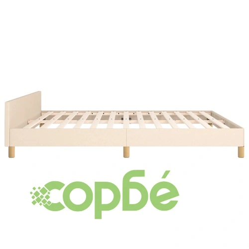 Рамка за легло без матрак, кремава, 160x200 см, плат ➤ топ цена ➤ sorbe.bg