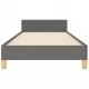 Рамка за легло с табла, тъмносива,90x190 см плат
