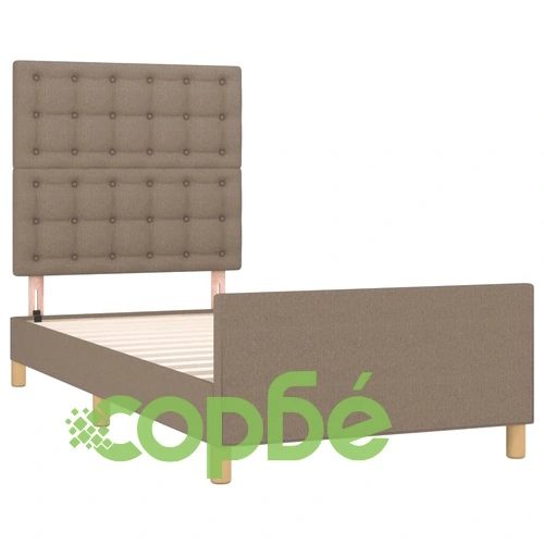 Рамка за легло с табла, таупе, 90x190 см, плат ➤ топ цена ➤ sorbe.bg