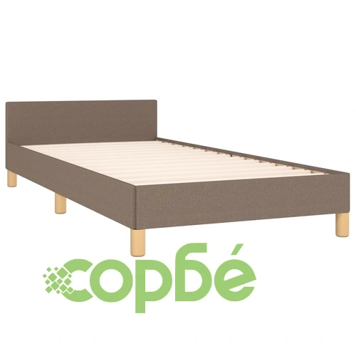 Рамка за легло с табла, таупе, 90x190 см, плат ➤ топ цена ➤ sorbe.bg