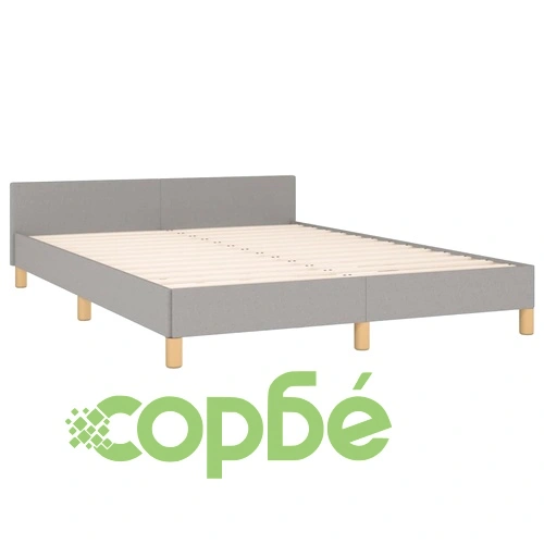 Рамка за легло без матрак, светлосив, 140x190 см, плат ➤ топ цена ➤ sorbe.bg