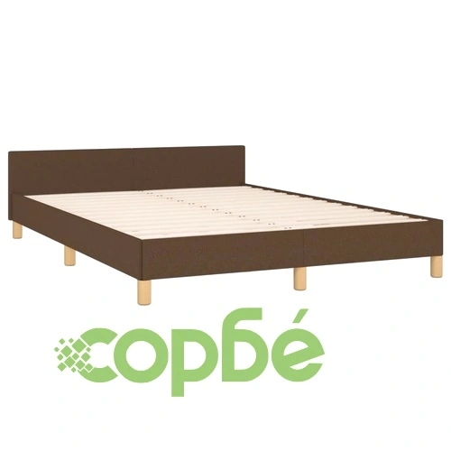 Рамка за легло без матрак, тъмнокафява, 140x190 см, плат ➤ топ цена ➤ sorbe.bg