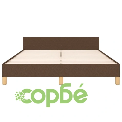 Рамка за легло без матрак, тъмнокафява, 140x190 см, плат ➤ топ цена ➤ sorbe.bg