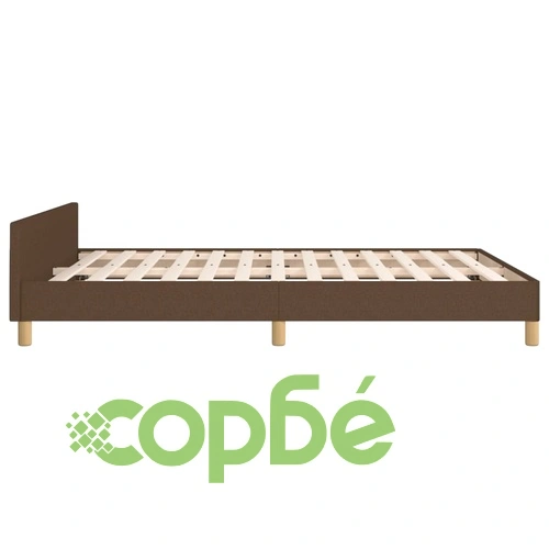 Рамка за легло без матрак, тъмнокафява, 140x190 см, плат ➤ топ цена ➤ sorbe.bg