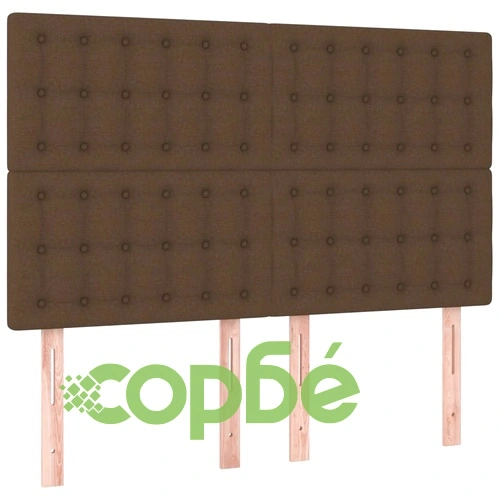 Рамка за легло без матрак, тъмнокафява, 140x190 см, плат ➤ топ цена ➤ sorbe.bg