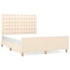 Рамка за легло без матрак, кремава, 140x190 см, плат