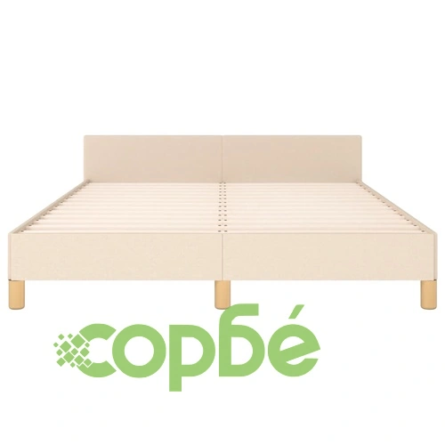 Рамка за легло без матрак, кремава, 140x190 см, плат ➤ топ цена ➤ sorbe.bg