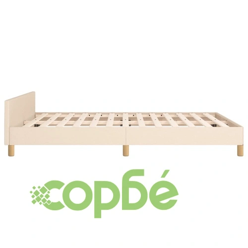 Рамка за легло без матрак, кремава, 140x190 см, плат ➤ топ цена ➤ sorbe.bg