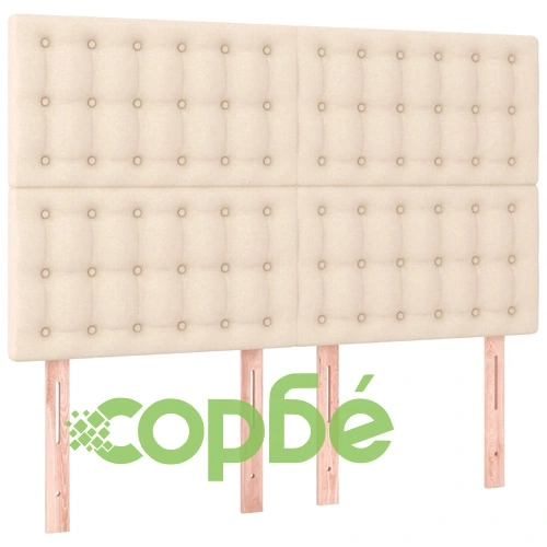 Рамка за легло без матрак, кремава, 140x190 см, плат ➤ топ цена ➤ sorbe.bg