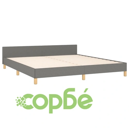 Рамка за легло без матрак, тъмносива, 160x200 см, плат ➤ топ цена ➤ sorbe.bg