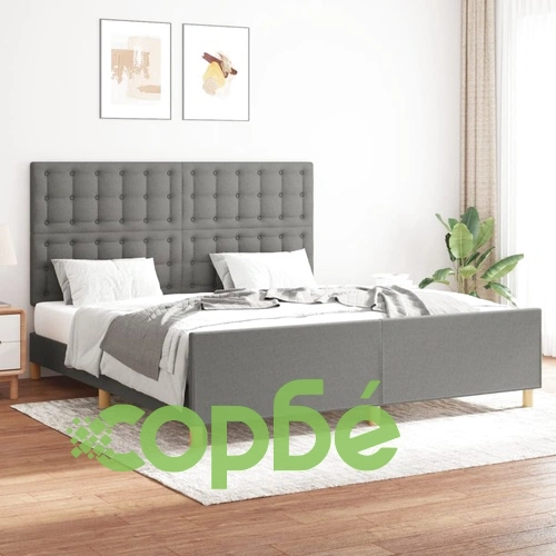 Рамка за легло без матрак, тъмносива, 160x200 см, плат ➤ топ цена ➤ sorbe.bg