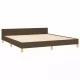 Рамка за легло с табла, тъмнокафява, 180x200 см, плат