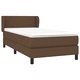 Боксспринг легло с матрак, тъмнокафяво, 100x200 см, плат