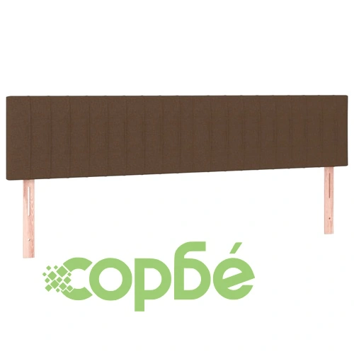 Боксспринг легло с матрак, тъмнокафяво, 160x200 см, плат ➤ топ цена ➤ sorbe.bg