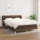 Боксспринг легло с матрак, тъмнокафяво, 140x190 см, плат