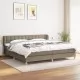 Боксспринг легло с матрак, таупе, 200x200 см, плат