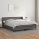 Боксспринг легло с матрак, сиво, 160x200 см, изкуствена кожа